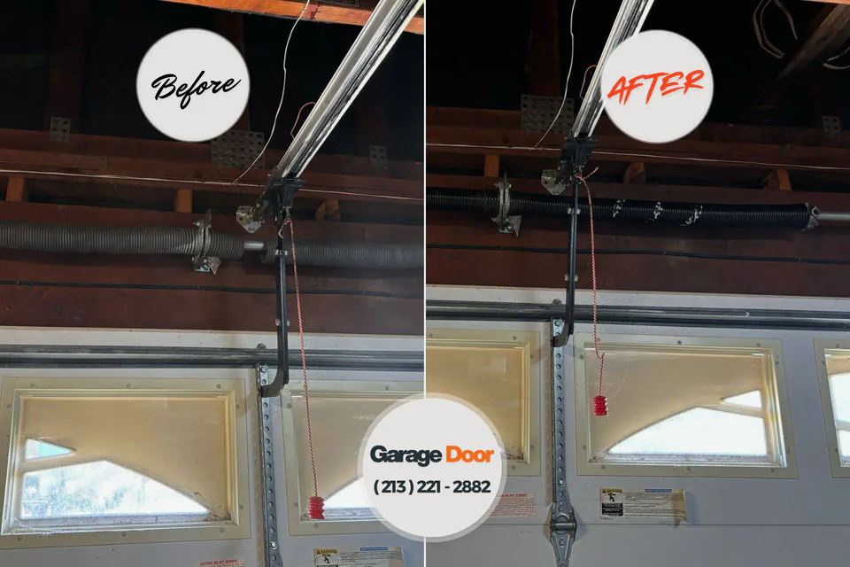 Before and after: garage door repair Williamstown, NJ